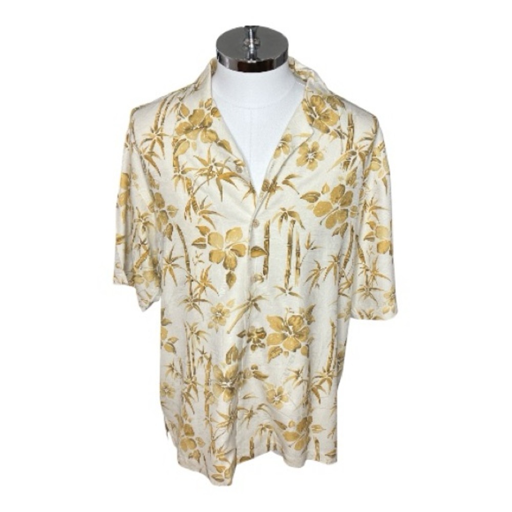 Tommy Bahama bamboo print silk shirt size large
